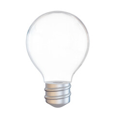 3d white blank lightbulb. transparent lightbulb. 3d illustration.