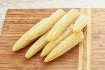 Raw natural organic baby corn