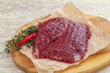 Raw beef machete steak for grill