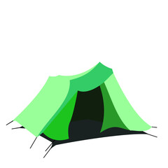 Tourist tent isolated on a white background. Vector