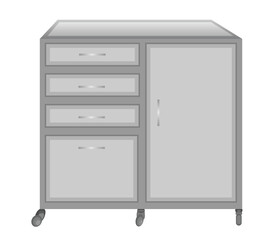 Vector illustration of a medical table on wheels