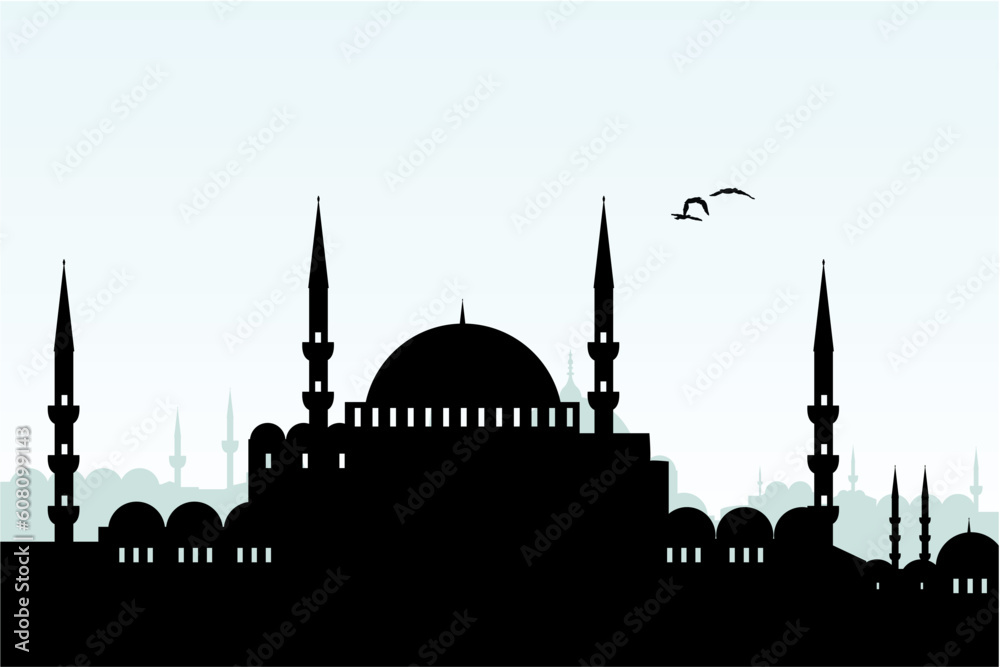 Wall mural vector cityscape of istanbul