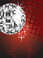 vector eps10 illustration of a mirror ball on a colorful background