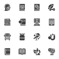 Education and school line icons set