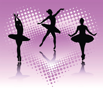 ballet dancers on the abstract background -vector
