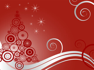 vector eps10 illustration of a christmas tree on an abstract background