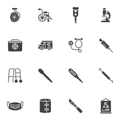 Medical equipment vector icons set