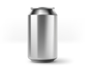 Aluminium 330 ml soda can mockup isolated on white background. 3d vector illustration