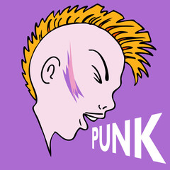 An image of a punk mow hawk character.