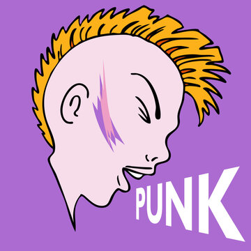 An image of a punk mow hawk character.
