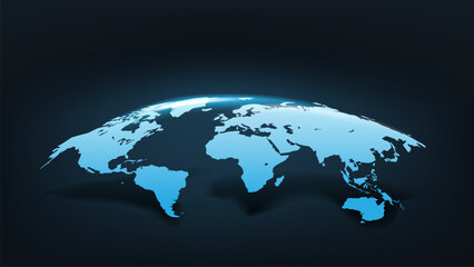 Fototapeta na wymiar Glowing world map. Vector 3d illustration 