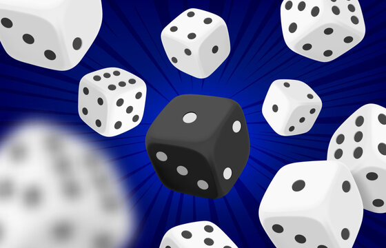 Casino game concept with dice. 3d vector concept
