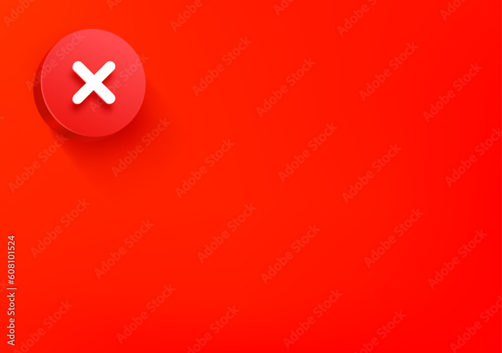 Leinwandbilder vector wallpaper with red cross icon. 3d vector background with copy space