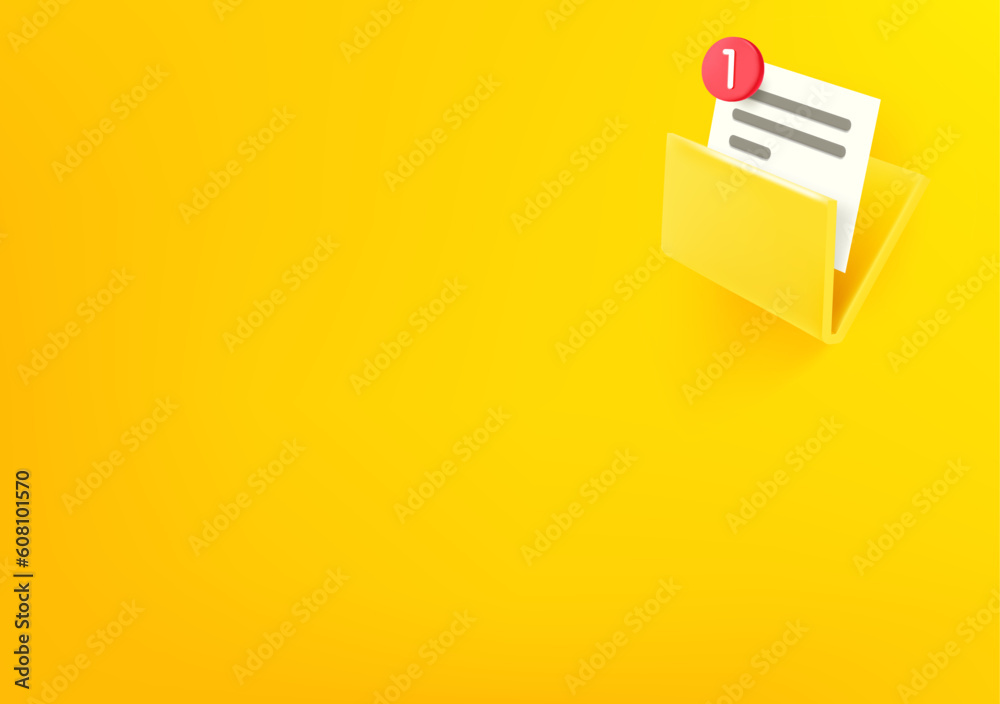 Leinwandbilder vector wallpaper with folder icon. 3d vector background with copy space