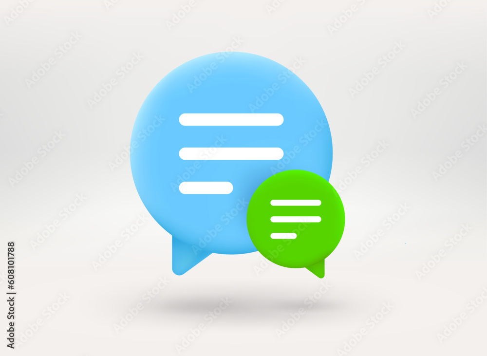 Aufkleber chatting clouds. conversation concept. 3d vector illustration