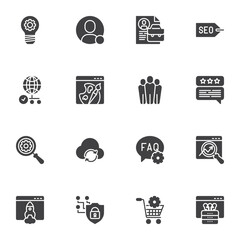 Search engine optimization vector icons set