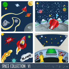 Space collection 4, astronauts in different situations.