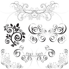 a white background vector set of ornate patterns