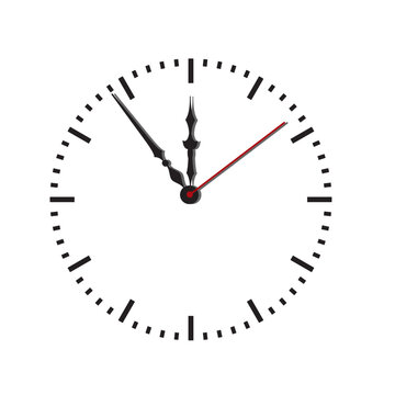Dial of hours on a white background.Vector illustration