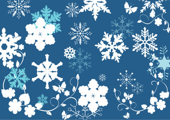 vector illustration of snowflake background