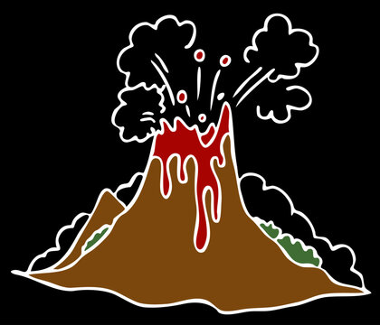 An image of a exploding volcano on a black background.