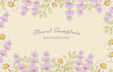 Sweet engraved floral background