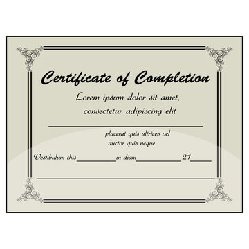 illustration of completion certificate