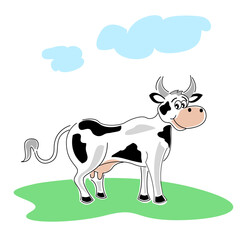 illustration of happy cow