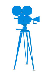 illustration of movie camera on white background
