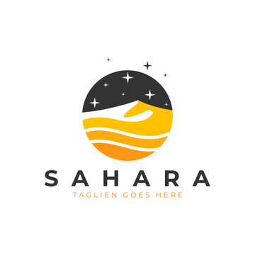 sahara desert vector illustration logo
