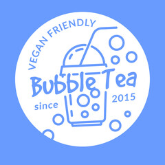 Vegan friendly bubble tea, tasty product logo