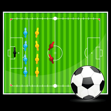 illustration of soccer ball with ground display
