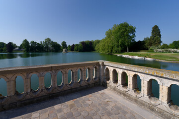 Public gardens of the of  Fontainebleau castle in Île-de-France region