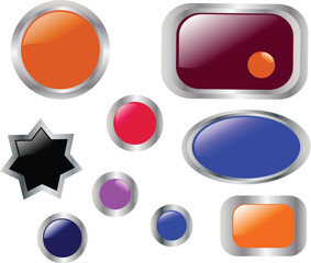 collection of colorful buttons - vector