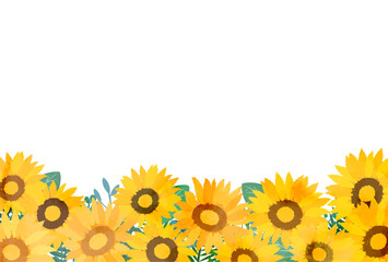 ひまわりが咲くシンプルな夏飾り