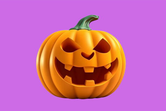 Halloween spooky pumpkin 3d illustration