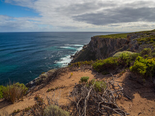Rocky Coastline with Cliffs and Ocean