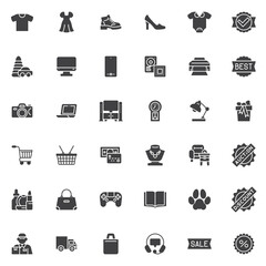 Online shop vector icons set