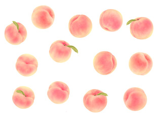 桃のイラストの背景素材 PNG