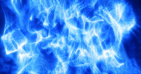 Abstract blue energy waves futuristic hi-tech glowing particles background