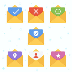 mail icons with letter vector illustration