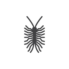 Centipede insect vector icon