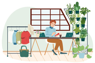 Green Workplace Flat Concept