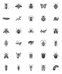 Foto op Plexiglas Insects animals vector icons set © alekseyvanin
