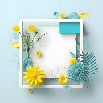 Rahmen, Flora, Bilderrahmen, Hintergrund Illustration,	
Stock, Mockup, Garten, Fr&uuml;hling, Dekoration, Karte, Sommer, Pflanze