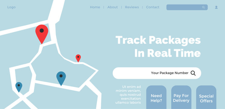 Track packages in real time, website page site