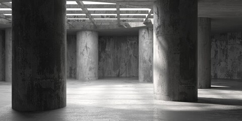 Abstract architecture interior background. Modern concrete room