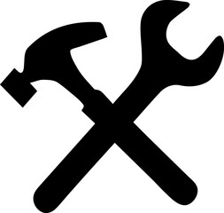 Wrench and hammer vector icon. Handyman symbol. Vector illustration EPS 10.