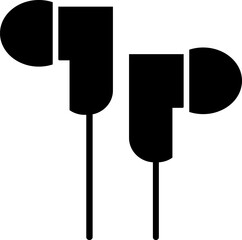 Earphones vector icon eps 10. Simple isolated illustration.