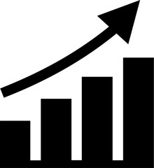 Graph increase vector icon eps 10. Chart going up simple isolated pictogram.